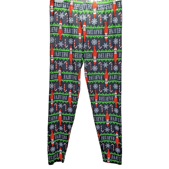 Elf on the Shelf Leggings Pajama Bottoms S/M Stretchy Elastic Waist - Picture 1 of 3